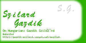 szilard gazdik business card